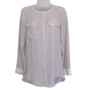 Express Blouse w/ Contrasting Piping